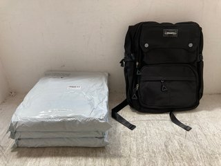 4 X SCHOOL BACKPACKS IN BLACK: LOCATION - A16