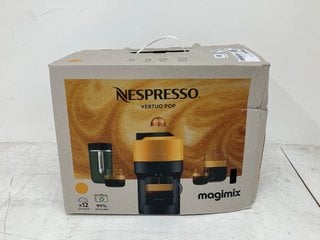 MAGIMIX NESPRESSO VERTUO POP COFFEE MACHINE IN YELLOW RRP: £100: LOCATION - WHITE BOOTH