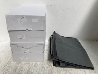 4 X BOXES OF FABRIC CLOTHES PROTECTORS WITH HANGERS IN GREY: LOCATION - B16