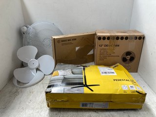 4 X ASSORTED ITEMS TO INCLUDE 12'' DESK FAN: LOCATION - B14