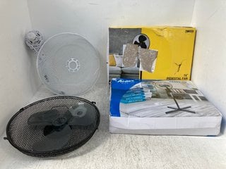 4 X ASSORTED ITEMS TO INCLUDE 16'' PEDESTAL FAN: LOCATION - B14