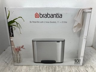 BRABANTIA BO PEDAL BIN WITH 2 INNER BUCKETS RRP - £164: LOCATION - B9