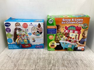 VTECH BABY FIRST STEPS BABY WALKER TO INCLUDE LEAP FROG SCOOP AND LEARN ICE CREAM CART: LOCATION - B7