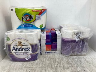 4 X ASSORTED MULTI PACKS OF TISSUE AND TOILET PAPER ROLLS: LOCATION - B7