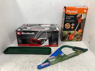 4 X ASSORTED ITEMS TO INCLUDE FLYMO CONTOUR 500E ELECTRIC GRASS TRIMMER: LOCATION - B6