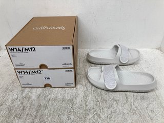 2 X ALLBIRDS WOMENS SUGAR SLIDERS IN BLIZZARD SIZE: 11: LOCATION - B2