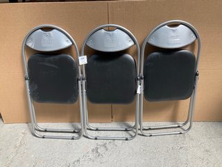 3 X HARBOUR HOUSEWARES FOLD DOWN METAL FRAMED CHAIRS: LOCATION - C5