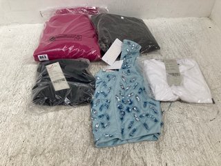 QTY OF ASSORTED WOMENS CLOTHING TO INCLUDE R.E.B.L QUARTER ZIP SWEATER IN CRANBERRY SIZE: S: LOCATION - C7