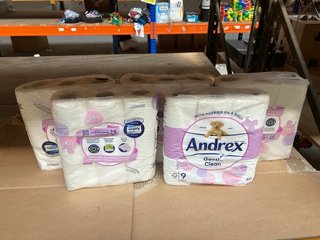 5 X MULTIPACKS OF ANDREX GENTLE CLEAN TOILET ROLLS: LOCATION - C11