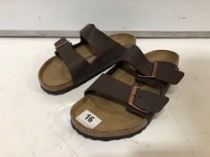 BIRKENSTOCK ARIZONA MEN'S LEATHER SANDALS - DARK BROWN - UK 9