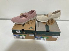 2 X SKETCHERS VEGAN SHOES TO INCLUDE AIR-COOLED MEMORY FOAM SHOES IN IVORY SIZE 6 TO INCLUDE AIR-COOLED MEMORY FOAM SHOES IN PINK SIZE 6