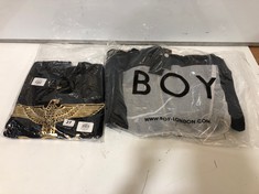 BOY LONDON HOODIE IN BLACK/GOLD SIZE L TO INCLUDE BOY LONDON EAGLE SWEATSHIRT IN BLACK/GOLD SIZE M - TOTAL RRP £110