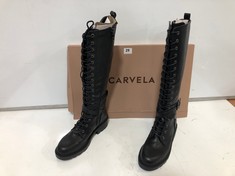 CARVELA BOULDER SYNTHETIC HIGH LEG BOOTS IN BLACK SIZE 39 - RRP £179