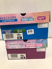 2 X SKECHERS WOMENS SHOES TO INCLUDE D'LUX VEGAN MEMORY FOAM SLIP-IN TRAINERS IN GREY SIZE 7 TO INCLUDE SKECH-AIR MEMORY FOAM TRAINERS IN GREY SIZE 7 - RRP £ 120