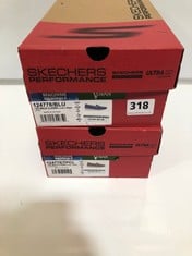 2 X SKECHERS WOMENS SHOES TO INCLUDE GO WALK CLASSIC SLIP-IN SHOES IN BLUE SIZE 6 TO INCLUDE GO WALK CLASSIC SLIP-IN SHOES IN GREY SIZE 6