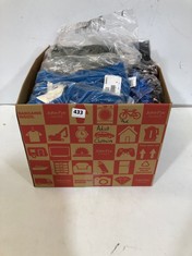 BOX OF ASSORTED WOMENS CLOTHING TO INCLUDE DANNII MINOGUE PETITE SHIRT DRESS IN COBALT SIZE 6