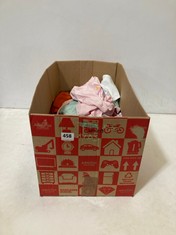 BOX OF 30 X ASSORTED CHILDREN'S CLOTHING TO INCLUDE NEXT BABY GIRL LEGGINGS IN PURPLE/MULTI - AGE 6-9MTHS