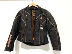 MOTOR HARLEY-DAVIDSON MOTORCYCLE JACKET IN BLACK/ORANGE SIZE S