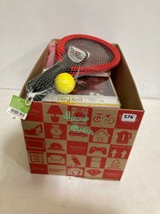 BOX OF ASSORTED KIDS TOYS TO INCLUDE GET SET PLAY 2-IN-1 SPORTS SET