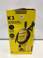 KARCHER K3 ELECTRIC POWER CONTROL HIGH-PRESSURE WASHER - YELLOW - RRP £210