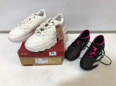 LEVI'S SOHO KIDS TRAINERS - WHITE MIRROR - UK 6 TO INCLUDE ADIDAS PREDATOR ACCURACY3 KIDS FOOTBALL BOOTS - BLACK/NEON PINK UK 6