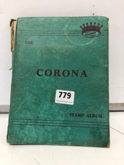 A VINTAGEB STAMP ALBUM AND CONTENTS