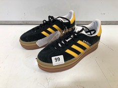 ADIDAS GAZELLE WOMEN'S BOLD TRAINERS - BLACK/YELLOW UK 6