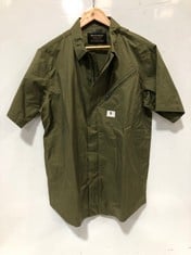 MAHARISHI MILITARY MEN'S SHORT SLEEVE SHIRT IN DARK OLIVE GREEN - SIZE M