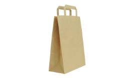 11 X CARTE DOZIO – SHOPPER IN KRAFT COLOR HAVANA, FLAT HANDLE, F. TO CM 27 + 12 X 37, CF PACK OF 25.