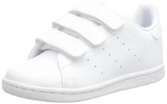 1 X PAIR ADIDAS STAN SMITH CF C GYMNASTICS SHOE, WHITE, 13 UK CHILD.