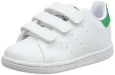 2 X PAIR ADIDAS UNISEX KIDS STAN SMITH CF I GYMNASTICS SHOE, FTWR WHITE/FTWR WHITE/GREEN, 7 CHILD UK (24 EU).