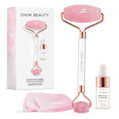 QTY OF ITEMS TO INLCUDE 16X ITEMS TO INCLUDE CHOK BEAUTY™ RADIANCE GLOW SET | NATURAL ROSE QUARTZ FACE & EYE MASSAGER | HYALURONIC ACID BOOSTER | UNDER EYE PUFFINESS BRIGHTENING TIGHTENING REDUCE WRI