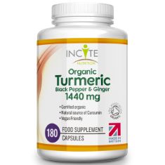 16 X ORGANIC TURMERIC CURCUMIN 1440MG - 180 PREMIUM VEGAN CAPSULES - HIGH STRENGTH QUALITY ORGANIC TURMERIC CURCUMIN WITH ORGANIC BLACK PEPPER & GINGER.