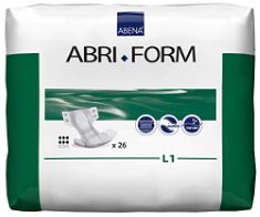 3 X ABENA ABRI-FORM COMFORT ALL-IN-ONE INCONTINENCE PAD, LARGE 1 (HIP/WAIST SIZE 100-150 CM) 2500 ML ABSORBENCY, PACK OF 26, 4166.