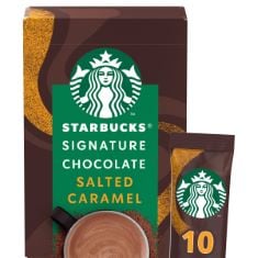 STARBUCKS SIGNATURE SALTED CARAMEL HOT CHOCOLATE SACHETS 10 X 20G ( 10 BOXES PER BOX 4 BOXES).