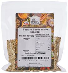 APPROX 100 X OLD INDIA SESAME SEEDS WHITE ROASTED 100G.