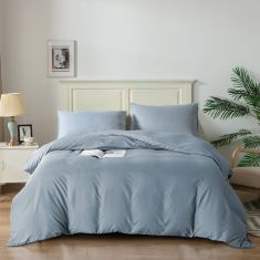 QTY OF ITEMS TO INLCUDE 15 X GOOD NITE DUVET COVER BEDDING QUILT COVER SETS WITH PILLOWCASES SOFT MICROFIBER BED COVER SET (BLUE GRAY, DOUBLE 200X200CM), FAMILY BEDDING BED SHEETS KING SIZE - WHITE F