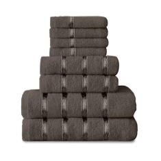 16 X GC GAVENO CAVAILIA 8 PIECE TOWEL BALE SET - EGYPTIAN COTTON | FACE TOWEL | HAND TOWEL | BATH TOWEL | - QUICK DRY & HIGHLY ABSORBENT TOWELS DARK GREY - WASHABLE TOWELS FOR BATHROOM.