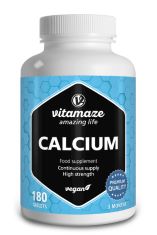 35 X CALCIUM TABLETS HIGH STRENGTH -180 TABLETS FOR 3 MONTHS - 2028MG CALCIUM CARBONATE PER DAILY DOSE -ORGANIC AND VEGAN FOOD SUPPLEMENT WITHOUT ADDITIVES.