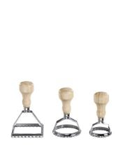 17 X KITCHEN ARTIST SET OF 3 CUTTERS MEN285 RAVIOLI AND FEUILLETÉS METAL AND WOOD.