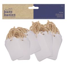 37 X BARE BASICS TAGS, WHITE.