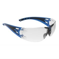 50 X JSP - FORCEFLEX3 CLEAR LENS SAFETY SPECTACLES WITH PREMIERSHIELD - BLUE / BLACK (JSP ASA460-0AM-800).