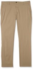 QTY OF ITEMS TO INLCUDE ASSORTED CLOTHING TO INCLUDE ESSENTIALS MEN'S SLIM-FIT CASUAL STRETCH CHINO TROUSER, KHAKI BROWN, 29W / 28L, CAPEZIO ULTRA SOFT FOOTLESS TIGHTS, DANCE TIGHTS FOR WOMEN IN ULTR