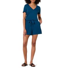 QTY OF ITEMS TO INLCUDE ASSORTED CLOTHING TO INCLUDE ESSENTIALS WOMEN'S SUPERSOFT TERRY SHORT-SLEEVE V-NECK ROMPER (PREVIOUSLY DAILY RITUAL), DEEP BLUE, XL, PROPPER MEN'S LIGHTWEIGHT TACTICAL PANTS -