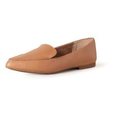 16 X ESSENTIALS WOMEN'S LOAFER FLAT, CAMEL FAUX LEATHER, 8 UK WIDE.