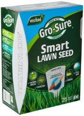 QTY OF ITEMS TO INLCUDE X8 ASSORTED LAWN SEED GRO-SURE AQUA GEL COATED SMART GRASS LAWN SEED, 25 M2, 1 KG, VILMORIN SEMENCES DE GAZON OMBRE 1 KG.