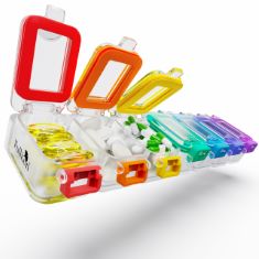 QTY OF ITEMS TO INLCUDE ASSORTED MEDICAL ITEMS TO INCLUDE FULLICON WEEKLY PILL BOX 7 DAY ULTRA MOISTURE & SPILL PROOF DAILY PILL ORGANISER, LARGE TABLET ORGANISER WITH SECURE BUCKLE, COMPACT MEDICATI