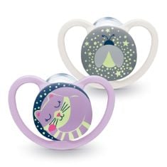 QTY OF ITEMS TO INLCUDE ASSORTED BABY ITEMS TO INCLUDE NUK SPACE NIGHT PACIFIER | 6-18 MONTHS | LUMINOUS EFFECT PACIFIER WITH EXTRA VENTILATION | BPA FREE SILICONE | CAT AND FIREFLY | PACK OF 2, HUGG