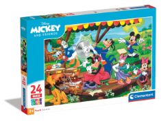 16 X CLEMENTONI 24218, MICKEY AND FRIENDS SUPERCOLOR MAXI PUZZLE FOR CHILDREN - 24 PIECES, AGES 3 YEARS PLUS.