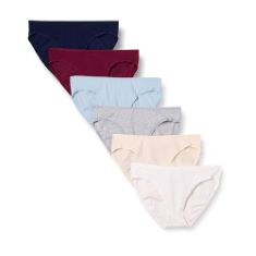 50 X ESSENTIALS WOMEN'S COTTON BIKINI BRIEF UNDERWEAR (AVAILABLE IN PLUS SIZE), PACK OF 6, COOL COLORS/WARM SHADES, 14.